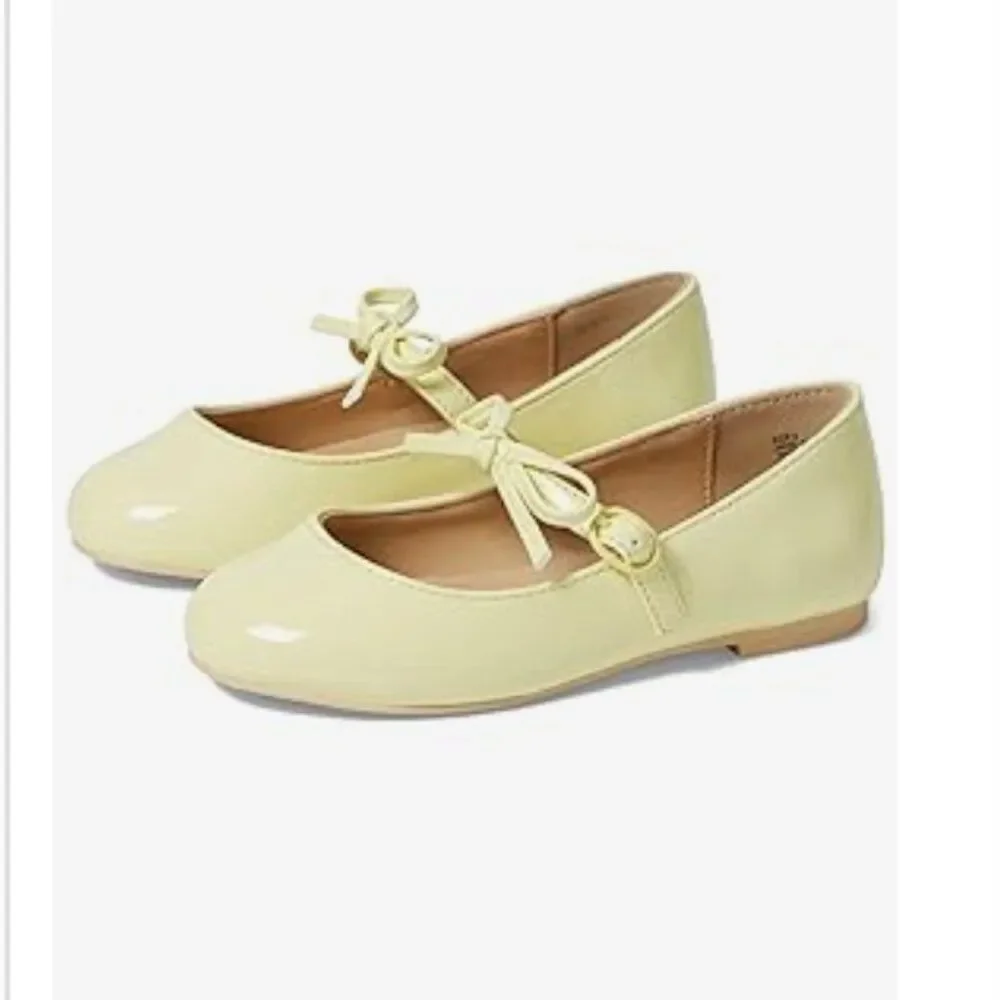 Janie and Jack Girls Patent Bow Ballet Flats | Girls Size 1
